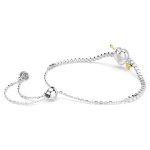 Idyllia bracelet Mixed cuts, Heart with arrow, White, Rhodium plated